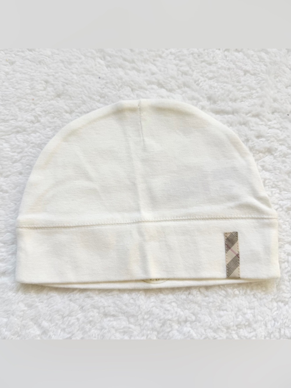 Burberry Baby Hats Unisex Girl Boy Infant 6m Nova Check White Beige Plaid
